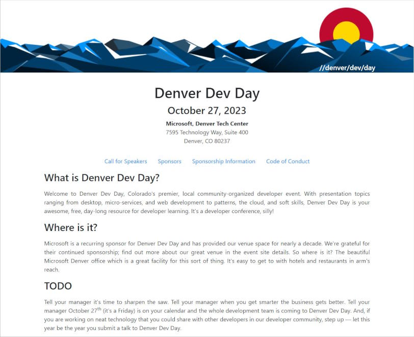 Denver Dev Day October 27, 2023